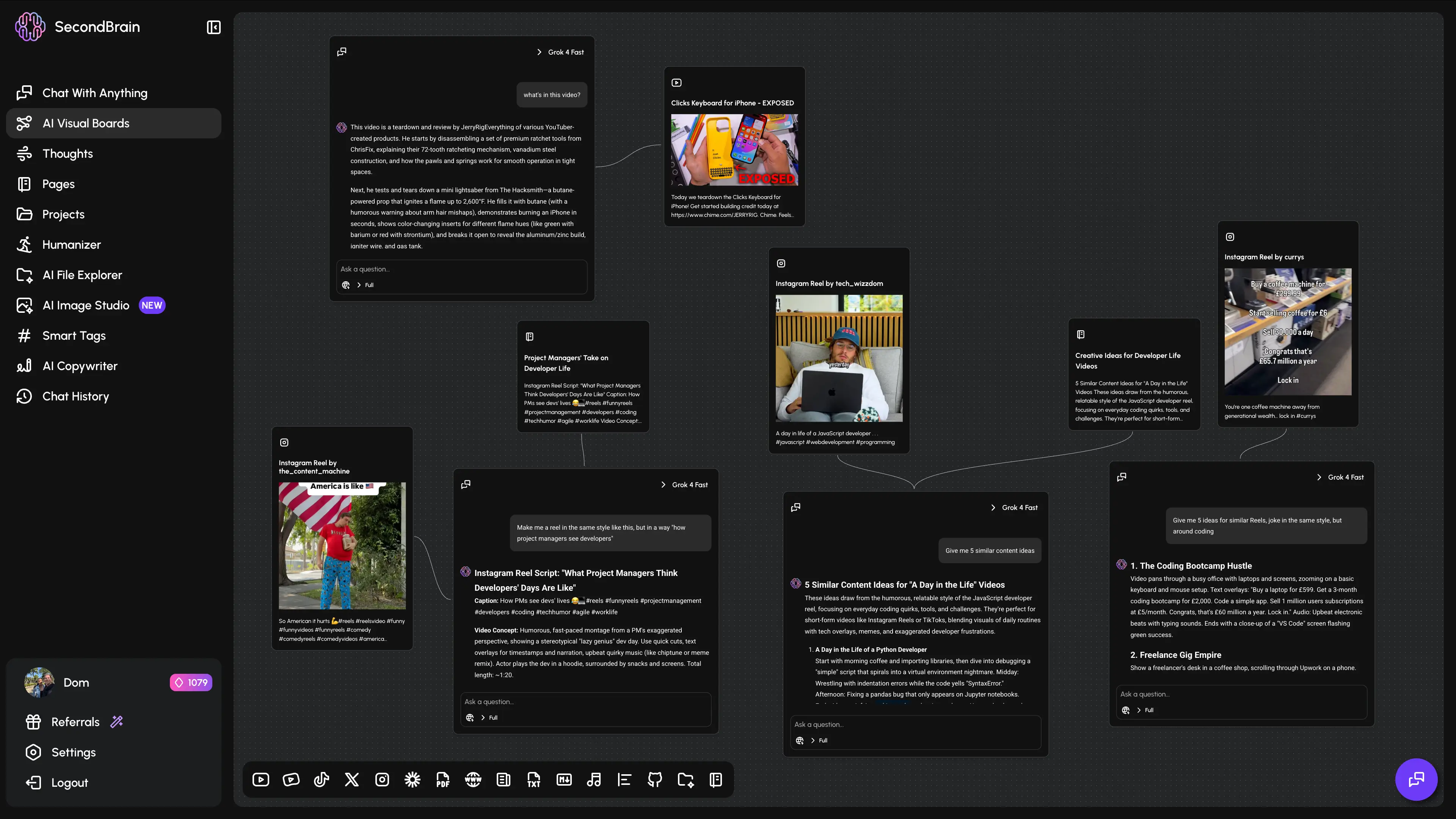 The Second Brain AI Canvas