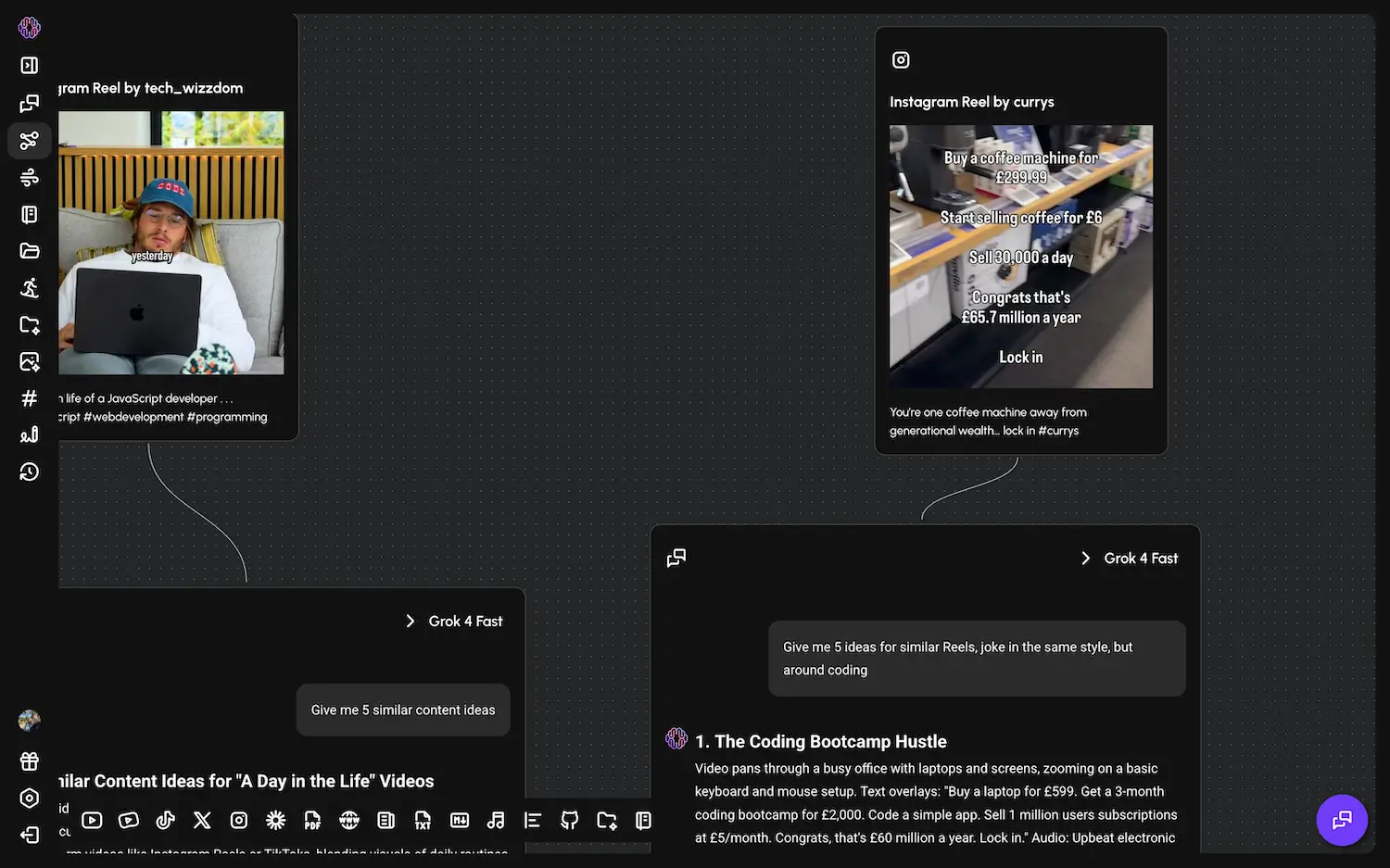 Convert viral content from any niche to your niche with AI transformation