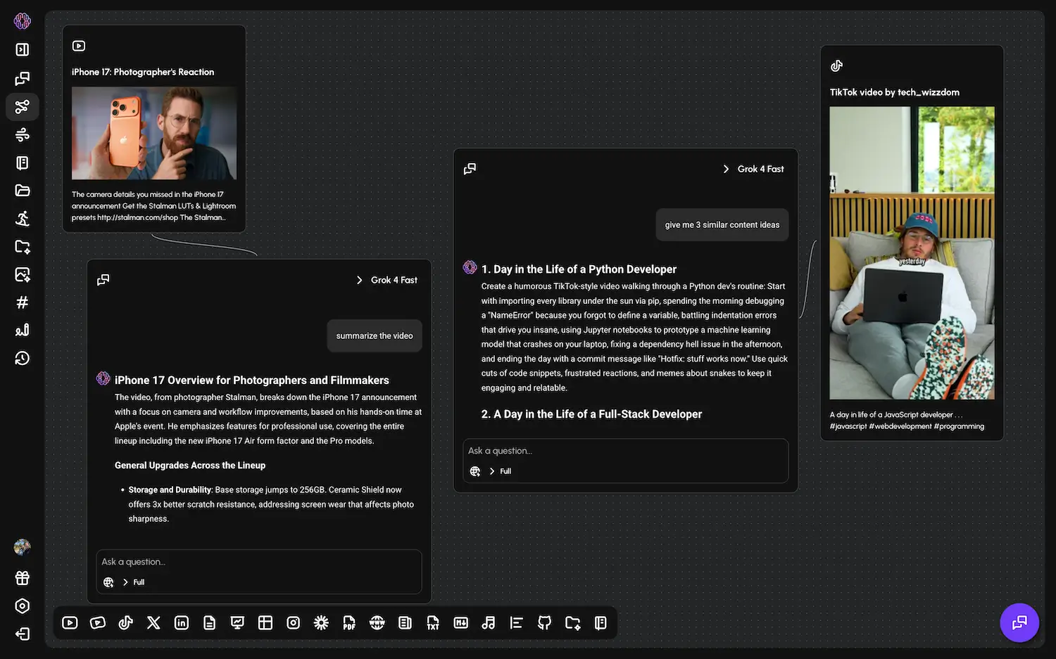 How To Add TikToks, Reels & YouTube Videos to Your AI Chat Context
