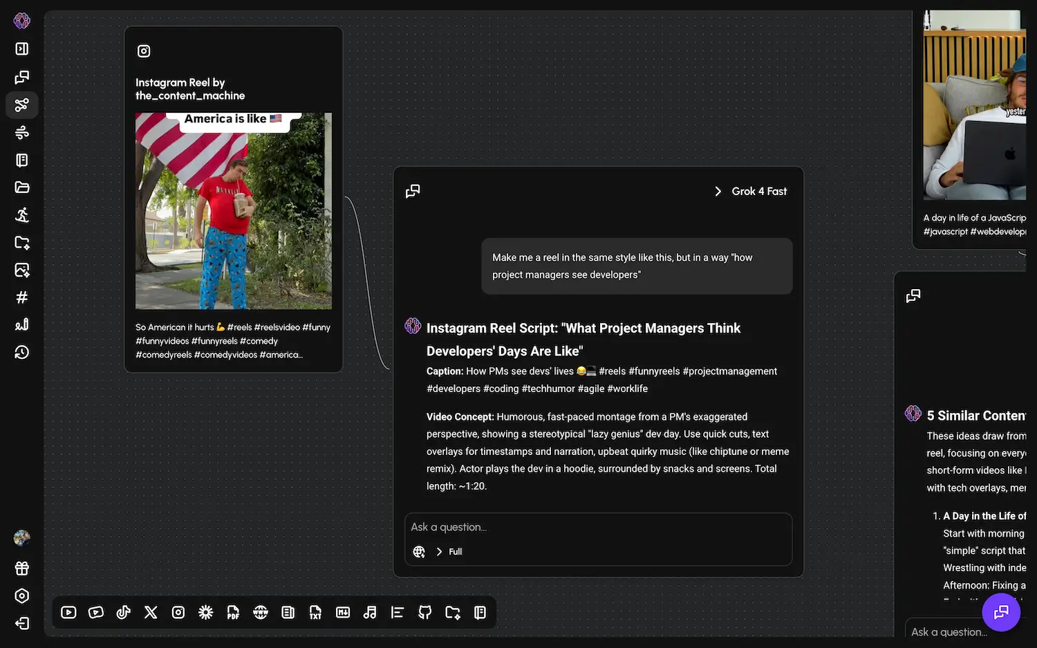 Transform viral content into your niche using The Second Brain AI visual workspace