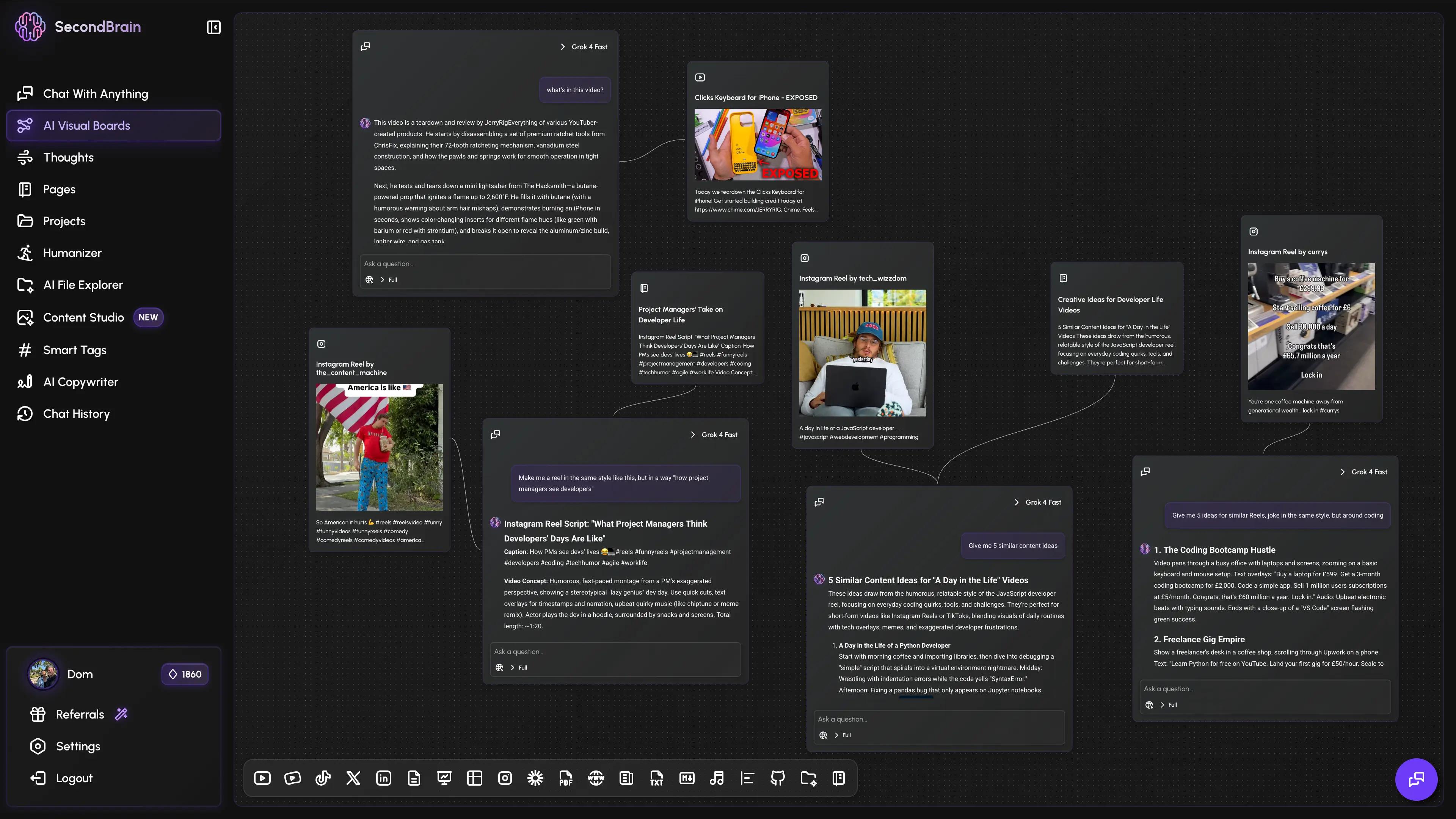 The Second Brain AI Visual Board Infinite Canvas